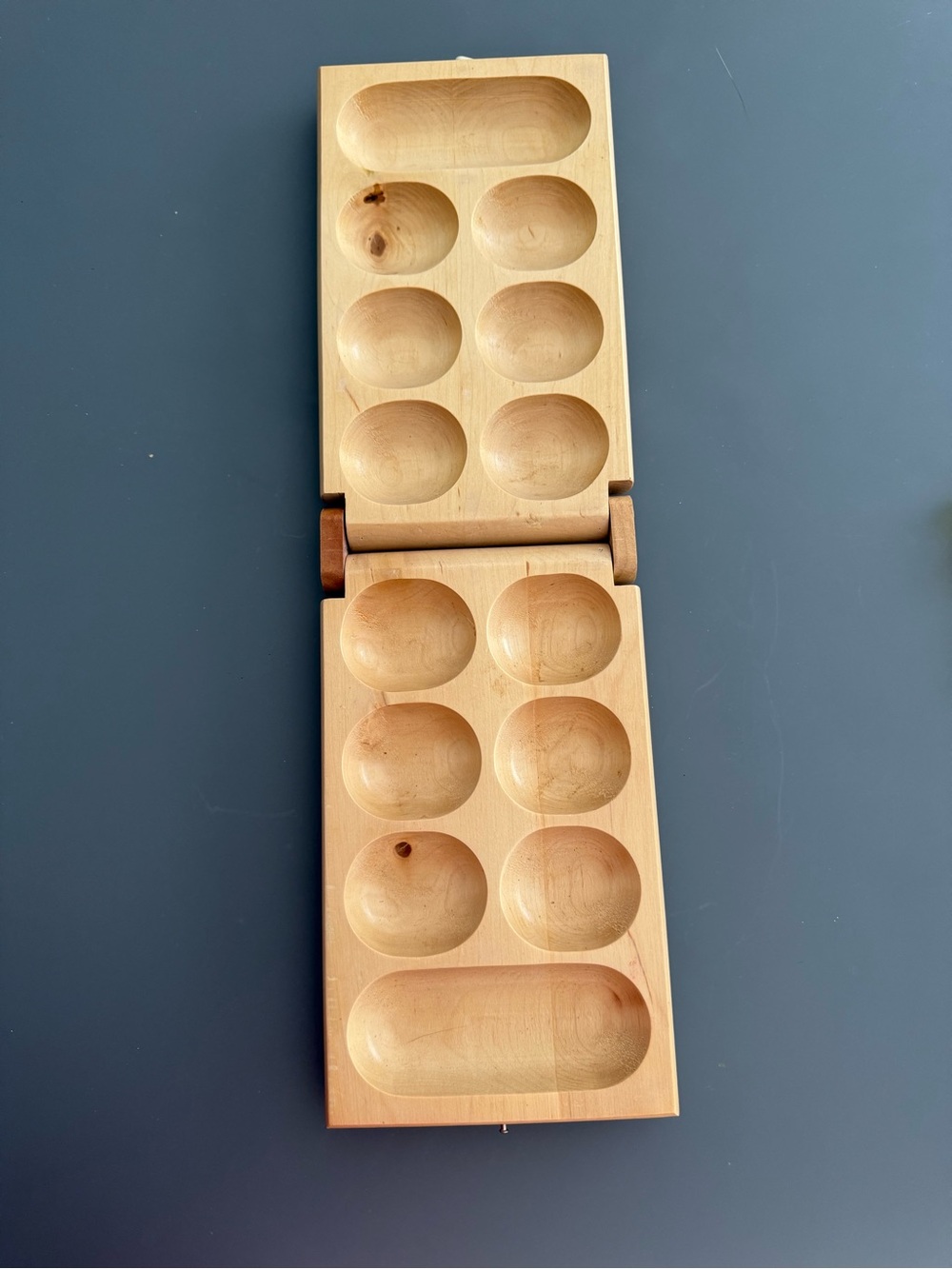 Wooden Mancala-Style Counting Game with Colorful Beads - Picture 2 of 5